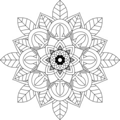 Easy Mandala coloring book simple and basic for beginners, seniors and children. Set of Mehndi flower pattern for Henna drawing and tattoo. Decoration in ethnic oriental, Indian style.