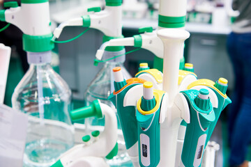 Chemical dispensers on carousel stand