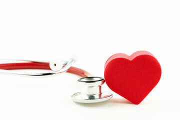 stethoscope and heart, a concept of heart treatment