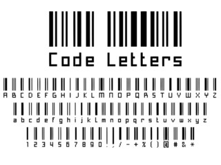 Code letters alphabet, vector illustration