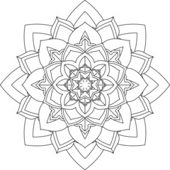 Easy Mandala coloring book simple and basic for beginners, seniors and children. Set of Mehndi flower pattern for Henna drawing and tattoo. Decoration in ethnic oriental, Indian style.