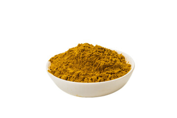 Curry in a bowl isolated.