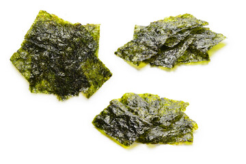 Nori seaweed isolated on white.