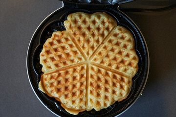 waffles in a round waffle iron