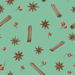 Muster mit Sternanis, Zimt und Hagebutten © Annika Gandelheid