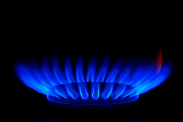 The burning hot plate is a beautiful blue color with red highlights