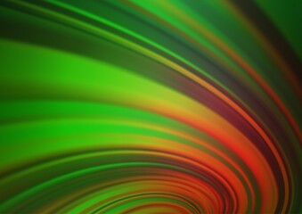 Dark Green, Red vector bokeh and colorful pattern.