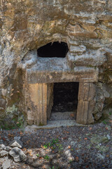 Fototapeta na wymiar This cave is called the burial cave at Bet She'arim National Park in Kiryat Tivon, Israel
