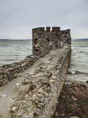 The ruins of the old tower on the Danube in Serbia