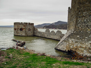 The ruins of the old tower on the Danube in Serbia