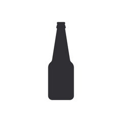 Beer bottle. Vector icon. Vector bottle. Bottle silhouette. Stencil bottle. Flask template. Jar icon. Glass container. Logo template.