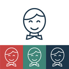 Linear vector icon with guy