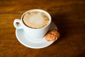 vintage photo style of a Cappuccino from above