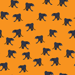 seamless pattern Black Jaguar Puma Lion Panther. Vector illustration. Animal