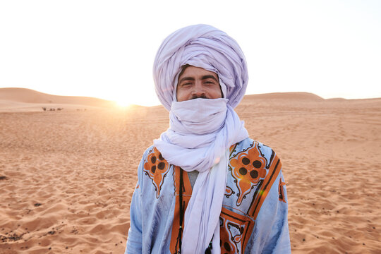 Berber tribe male portrait at sunset