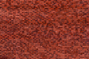 New red fine brick wall texture background. Empty. Copy space