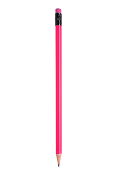 pink pencil isolated on white