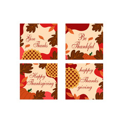 Thanksgiving instagram posts in flat design