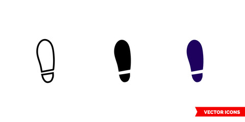 Sole icon of 3 types color, black and white, outline. Isolated vector sign symbol.