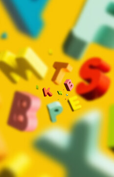 Colorful Letters Flying