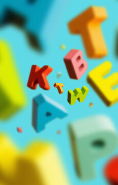 Colorful Letters Flying