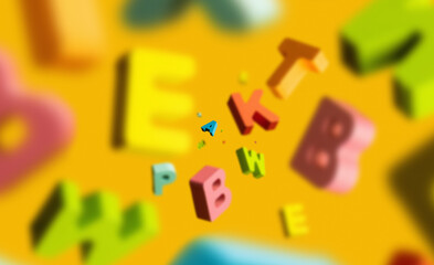Colorful Letters Flying