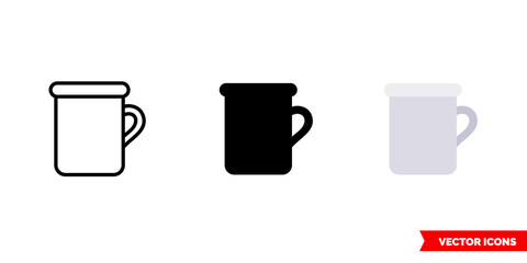 Travel mug icon of 3 types color, black and white, outline. Isolated vector sign symbol.