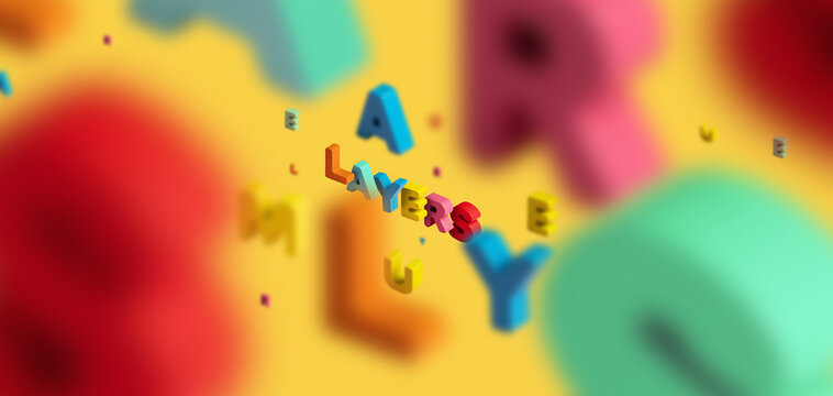 Layers / Colorful Letters Flying