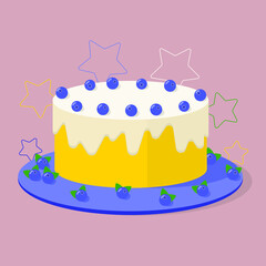 birthday cake with blueberry