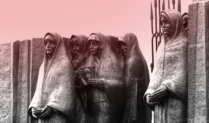 Sculpture group of mourning women in Minsk Belarus