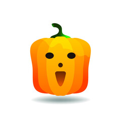 Halloween pumpkin icon vector image. Isolated pumpkin for design. Halloween symbol.