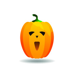 Halloween pumpkin icon vector image. Isolated pumpkin for design. Halloween symbol.
