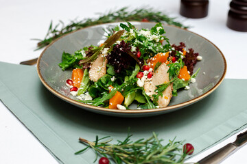 Christmas food party diner salad green and red 