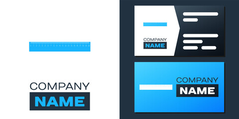 Fototapeta premium Logotype Ruler icon isolated on white background. Straightedge symbol. Logo design template element. Vector.