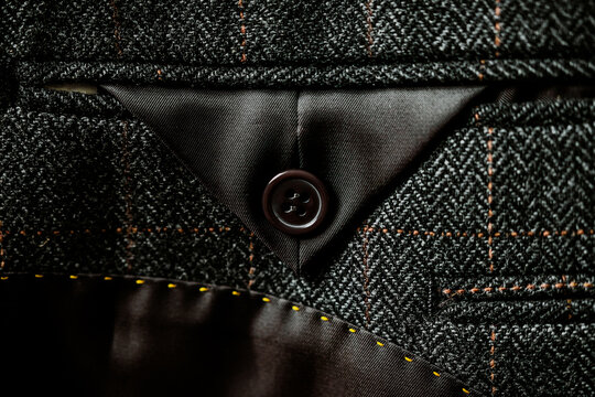 detail of a gray man suit