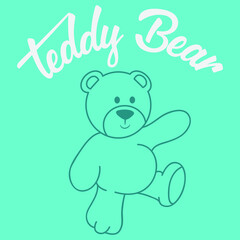 cute teddy bear with text, T-shirt design for kids vector illustration