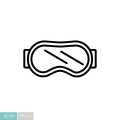 Classic snowboard ski goggles vector icon