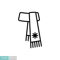 Winter scarf vector icon. Winter sign