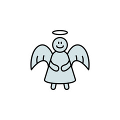 Christmas, angel line icon. Elements of New Year, Christmas illustration. Premium quality graphic design icon. Can be used for web, logo, mobile app, UI, UX
