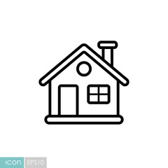 Detailed winter house vector icon. Winter sign