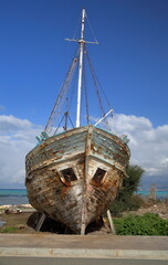 old boat on the beach