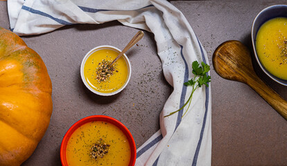 pumpkin cream in autumn