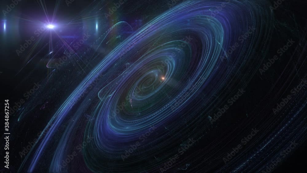 Poster 4k background with animated rotation of abstract galaxy