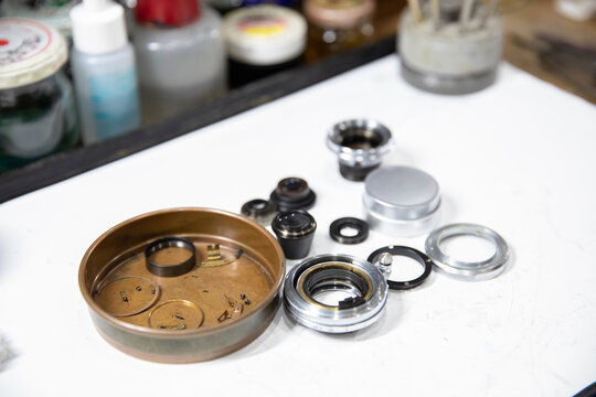 Classic camera repair work shop