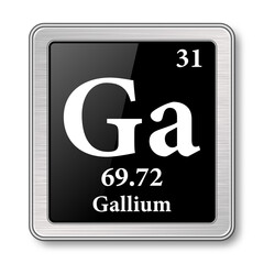 The periodic table element Gallium. Vector illustration