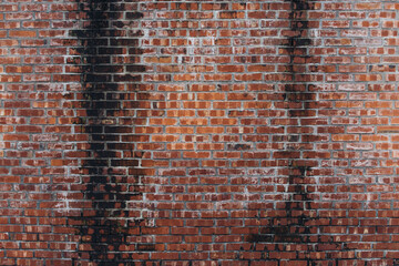 Brick wall textured background stained old aged blocks
