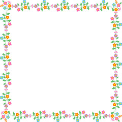 花の正方形飾り枠