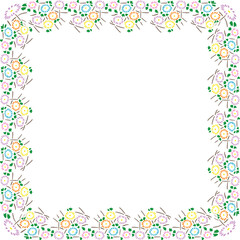 キクの正方形飾り枠