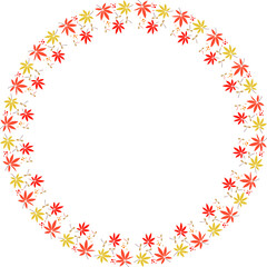 もみじの円形飾り枠