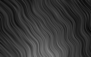 Dark Black vector pattern with lines, ovals.